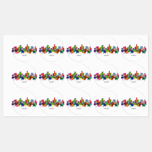 Hanoi Vietnam Skyline Labels (Vel)