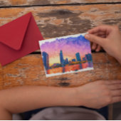 Hanoi Vietnam Skyline Vintage Reizen Briefkaart