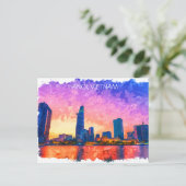 Hanoi Vietnam Skyline Vintage Reizen Briefkaart (Staand voorkant)