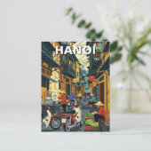 Hanoi Vietnam Steeg Reizen Briefkaart (Staand voorkant)