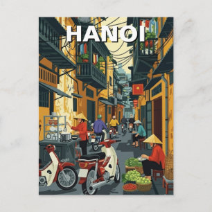 Hanoi Vietnam Steeg Reizen Briefkaart