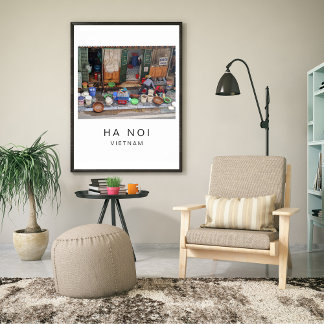 Hanoi Vietnam Straatvoedsel Lokale Reis Foto Poster