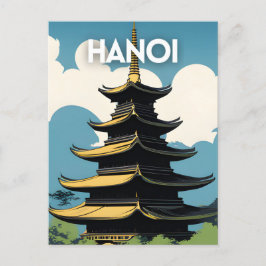 Hanoi Vietnam Travel Poster Briefkaart