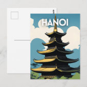 Hanoi Vietnam Travel Poster Briefkaart (Voorkant / Achterkant)