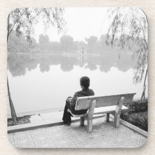 Hanoi Vietnam, Uitzicht op Hoan Kiem-meer (NR) Bier Onderzetter