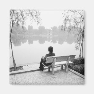 Hanoi Vietnam, Uitzicht van het Hoan Kiem Lake (NR Magneet