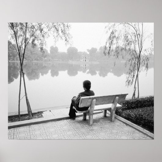 Hanoi Vietnam, Uitzicht van het Hoan Kiem Lake (NR Poster (Voorkant)