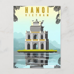 Hanoi, Vietnam Vintage retro toerisme Briefkaart