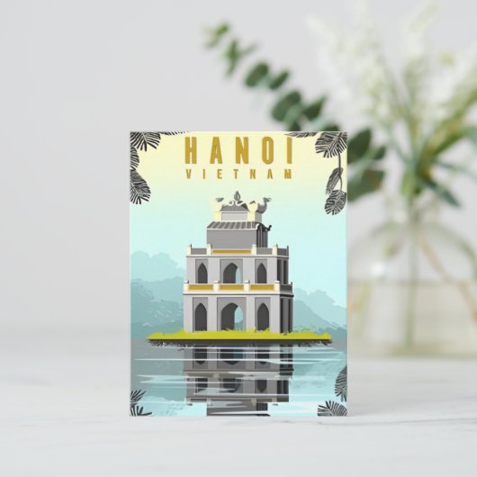 Hanoi, Vietnam Vintage retro toerisme Briefkaart (Staand voorkant)