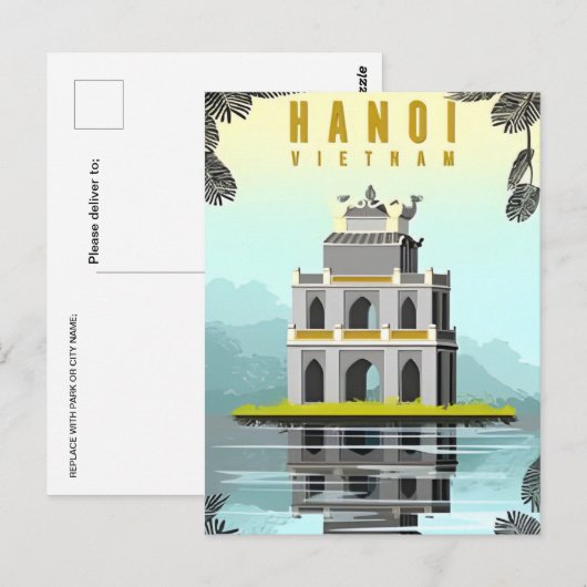 Hanoi, Vietnam Vintage retro toerisme Briefkaart (Voorkant / Achterkant)