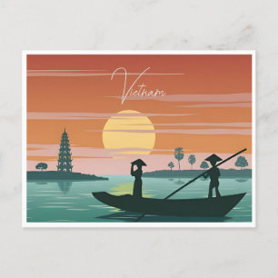Hanoi, Vietnam Vintage retro toerisme Briefkaart