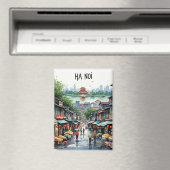 Hanoi Vietnam Waterverf Magneet (Insitu (Vaatwasser))