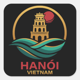 Hanoi Vietnam Zuidoost-Azië Vierkante Sticker