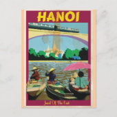 Hanoi vintage-poster briefkaart (Voorkant)