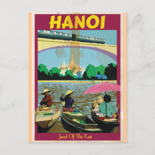 Hanoi vintage reisposter briefkaart