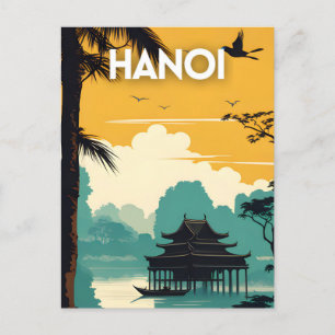 Hanoi Vintage Travel Poster Briefkaart