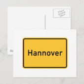 Hanover, Duitsland wegwijzer Briefkaart (Voorkant / Achterkant)