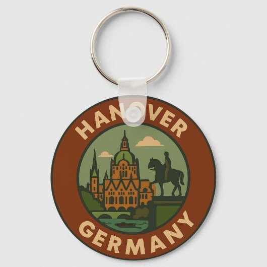 Hanover Germany City Art Sleutelhanger (Achterkant)