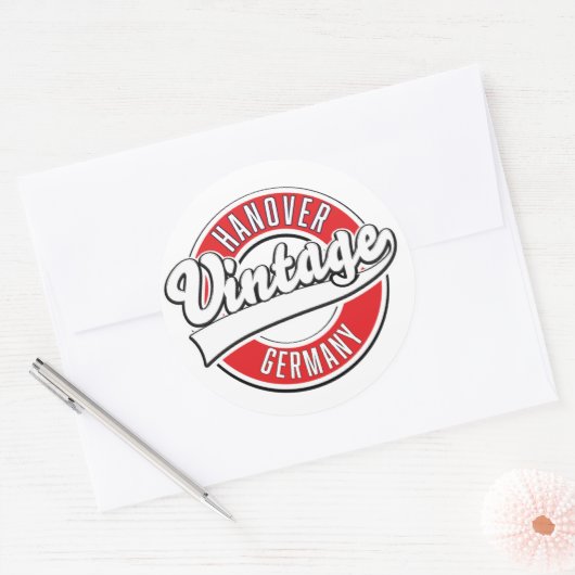 Hanover Germany  logo. Ronde Sticker (Envelop)