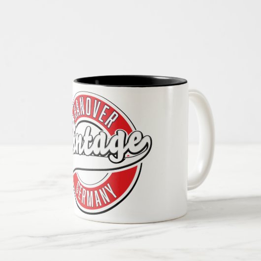 Hanover Germany  logo. Tweekleurige Koffiemok (Voorkant rechts)