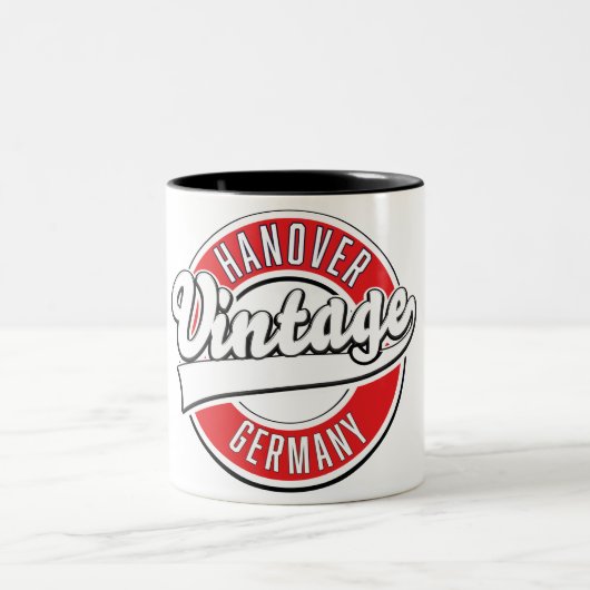 Hanover Germany  logo. Tweekleurige Koffiemok (Center)