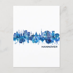 Hanover Germany Skyline Blue Feestdagenkaart