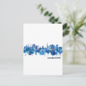 Hanover Germany Skyline Blue Feestdagenkaart (Staand voorkant)