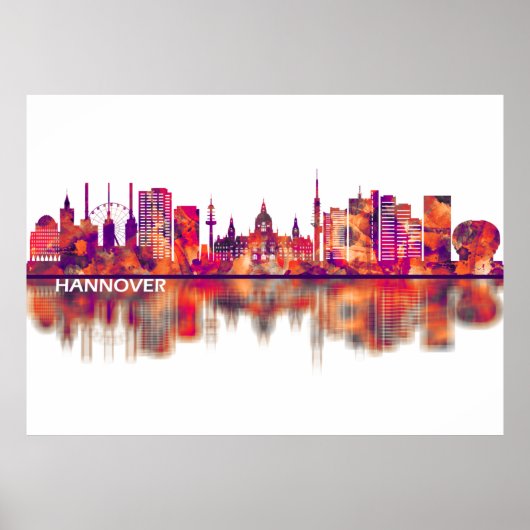 Hanover Germany Skyline Poster (Voorkant)