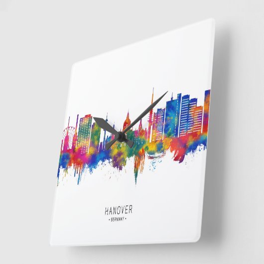 Hanover Germany Skyline Vierkante Klok (Hoek)