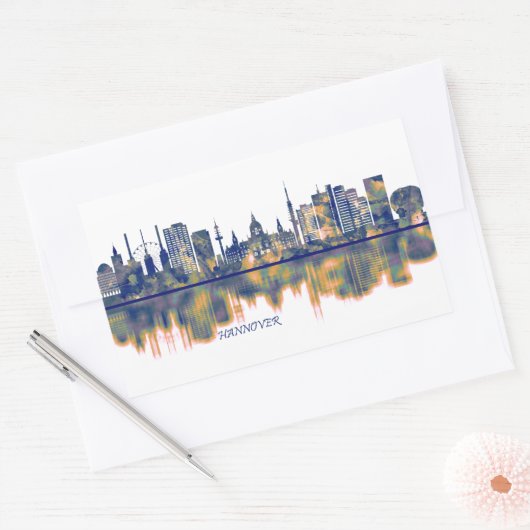Hanover Skyline Rechthoekige Sticker (Envelop)