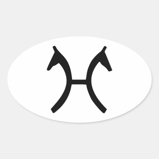 Hanoverisch paard ovale sticker (Voorkant)
