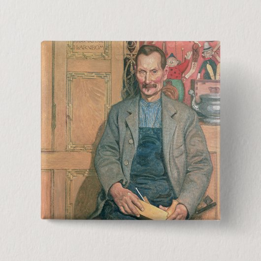 Hans Arnbom , The Carpenter Vierkante Button 5,1 Cm (Voorkant)