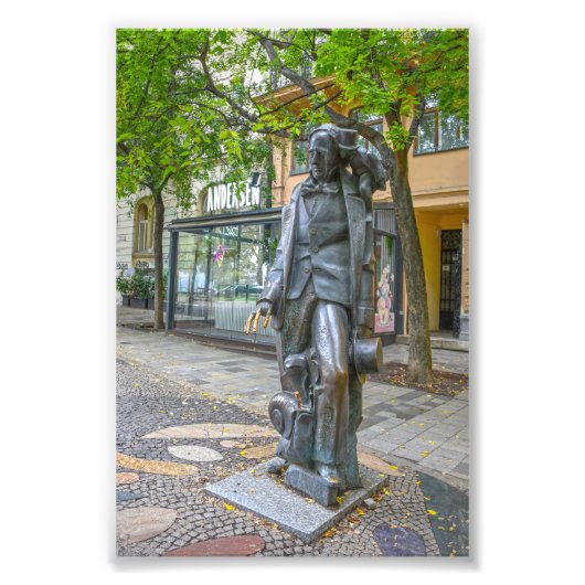 Hans Christelijk Andersen Standbeeld, Bratislava,  Foto Afdruk (Voorkant)
