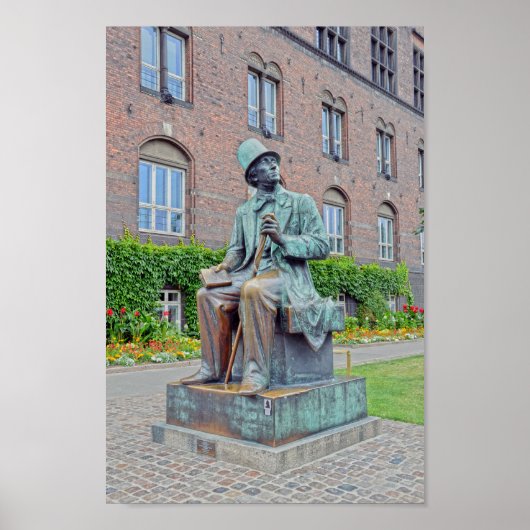 Hans Christelijk Andersen Statue, Kopenhagen Poster (Voorkant)