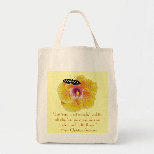 Hans Christelijk Anderson Butterfly Quote Tote Bag (Voorkant)