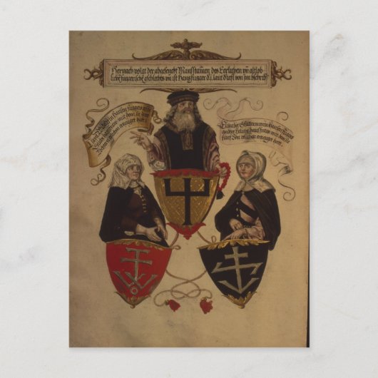 Hans Fugger twee vrouwen Clara Widolf en Elisabeth Briefkaart (Voorkant)