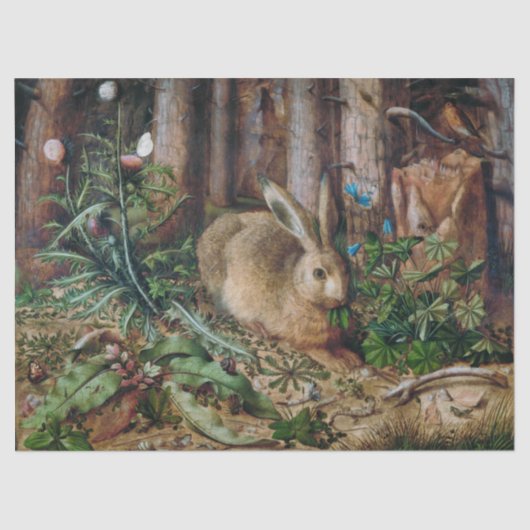 Hans Hoffmann | A Hare in het bos (1585) Tissuepapier (Voorkant)