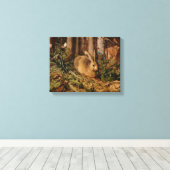 Hans Hoffmann A hare in het bos Canvas Afdruk (Insitu (Houten vloer))