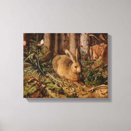 Hans Hoffmann A hare in het bos Canvas Afdruk (Voorkant)