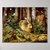 Hans Hoffmann A Hare in het bos Poster (Voorkant)