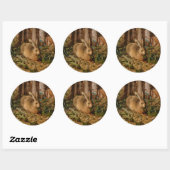 Hans Hoffmann A hare in het bos Ronde Sticker (Vel)