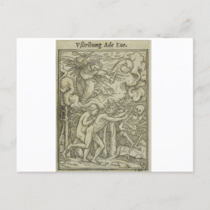 HANS HOLBEIN ADAM & EVE UIT PARADISE GEDROOGD BRIEFKAART