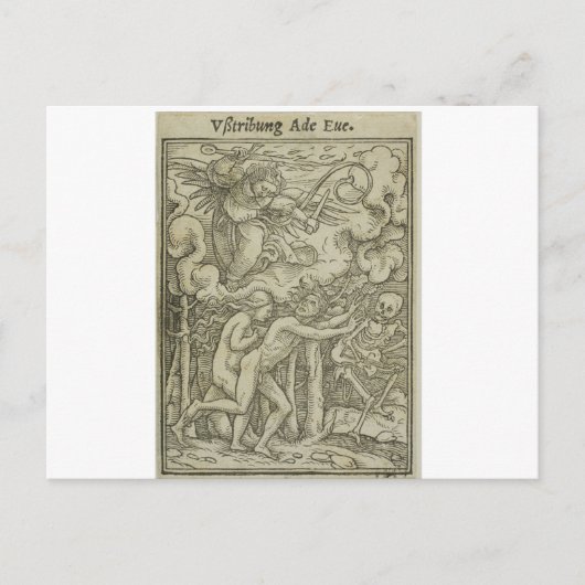HANS HOLBEIN ADAM & EVE UIT PARADISE GEDROOGD BRIEFKAART (Voorkant)