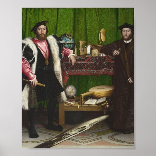 Hans Holbein de Younger - de ambassadeurs Poster (Voorkant)