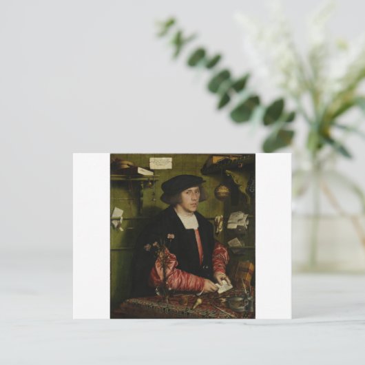 Hans Holbein de Younger - De Merchant Georg Gisz Briefkaart (Staand voorkant)