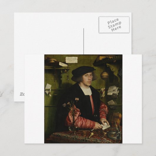 Hans Holbein de Younger - De Merchant Georg Gisz Briefkaart (Voorkant / Achterkant)