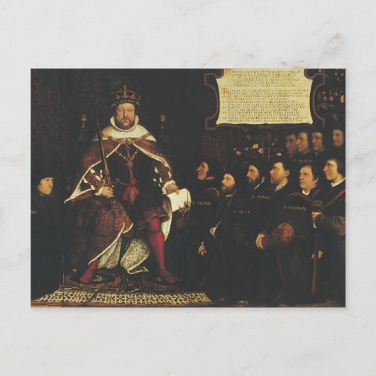 Hans Holbein-Henry VIII over een handvest Briefkaart (Voorkant)