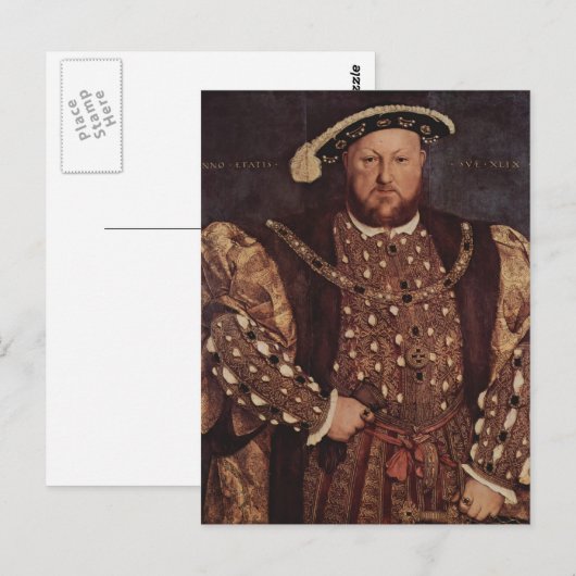 Hans Holbein het jongere portret van Henry VIII Briefkaart (Voorkant / Achterkant)