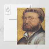 Hans Holbein het Younger-Self Portret Briefkaart (Voorkant / Achterkant)