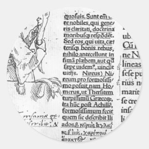 Hans Holbein - Marginale illustratie voor Erasmus Ronde Sticker